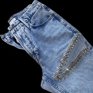 Good American Good Icon Diamond Cutout Jeans - Color Blue 813, Women's Size 6/28